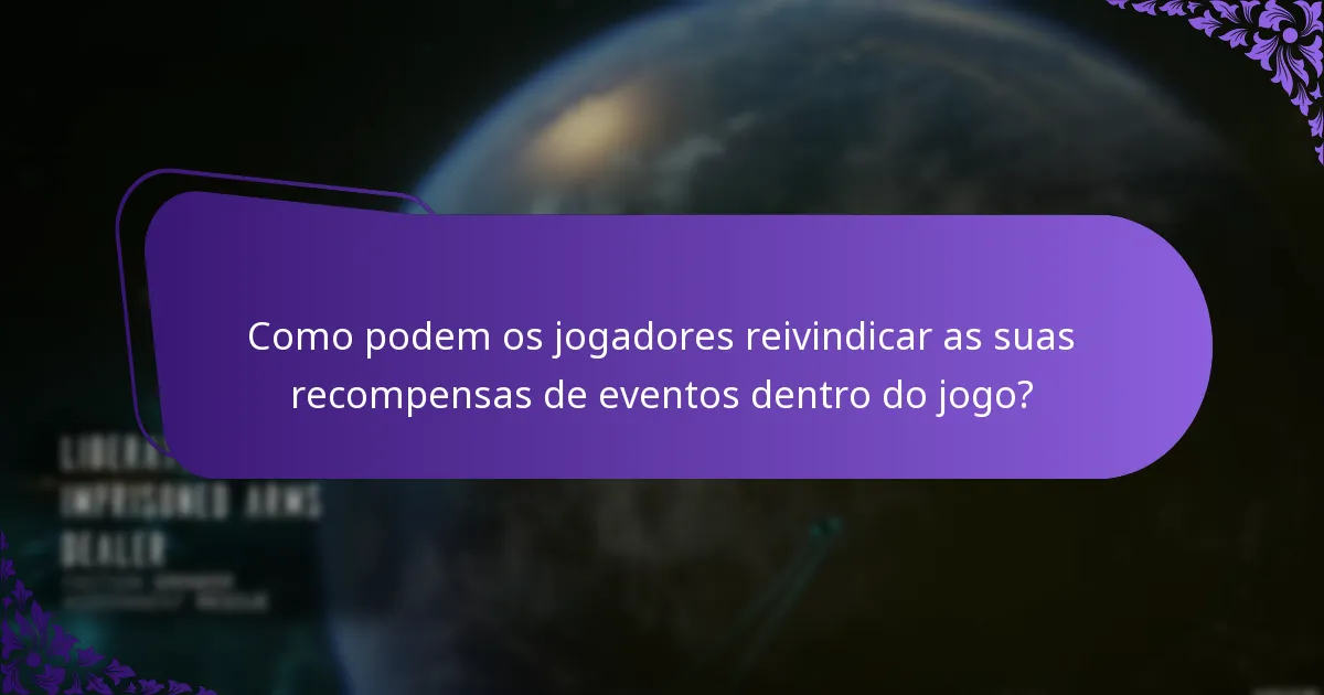 Como podem os jogadores reivindicar as suas recompensas de eventos dentro do jogo?