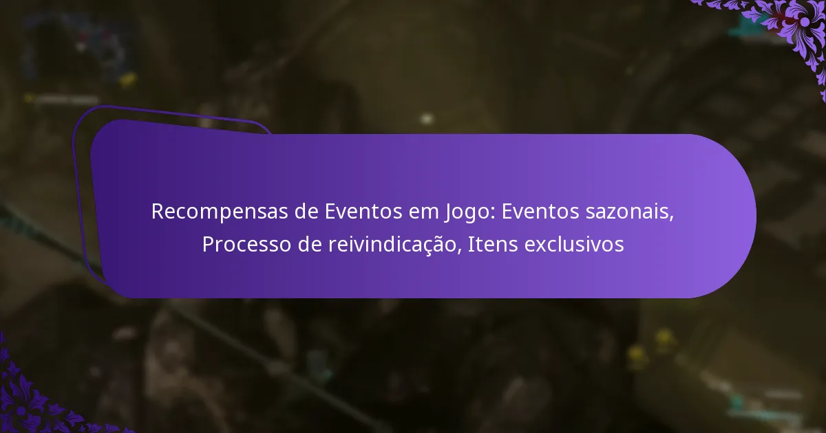 Recompensas de Eventos em Jogo: Eventos sazonais, Processo de reivindicação, Itens exclusivos
