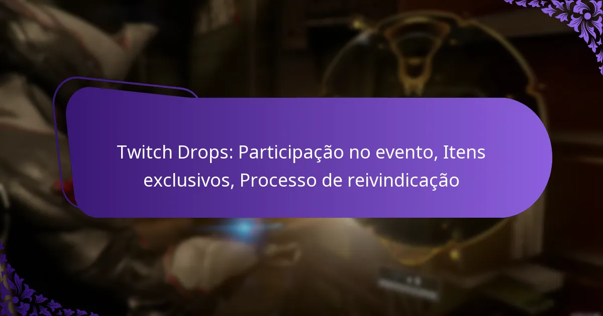 Twitch Drops: Participação no evento, Itens exclusivos, Processo de reivindicação